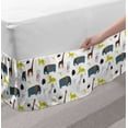 thumbnail image 2 of Animal Bed Skirt, Cartoon Style Childish Nursery Arrangement with Savannah Fauna Colorful Wildlife, Elastic Bedskirt Dust Ruffle Wrap Around for Bedding Decor, 4 Sizes, Multicolor, by Ambesonne, 2 of 2