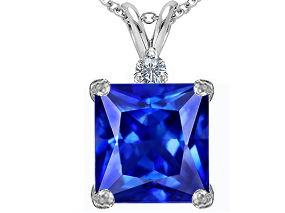Blue Tanzanite Square Necklace