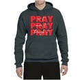 thumbnail image 2 of Wild Bobby, Pray On It Pray Over It Pray Through It Inspirational/Christian Unisex Graphic Hoodie Sweatshirt, Charcoal, Large, 2 of 6