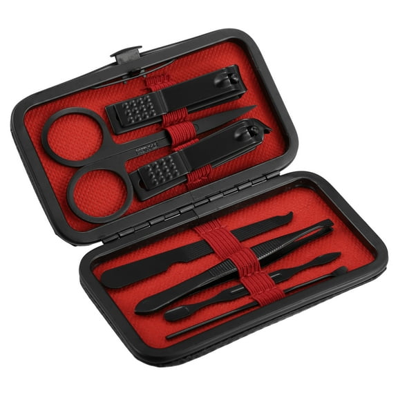 1 Set Manicure Set Professional Nail Pedicure Kit Travel Manicure Kit Black Stainless Steel