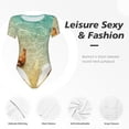 thumbnail image 4 of Balery Starfish And Seashell On The Beach Body de cuello redondo de manga corta para mujer Tops de manga corta Tops básicos-Small, 4 of 7
