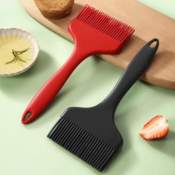 2Pcs Silicone Pastry Brush - Heat Resistant Extra Wide Basting Brush - Dishwasher Safe Oil Brush for Cooking, Baking, Grilling, and Spreading Oil, Butter, BBQ Sauce or Marinade