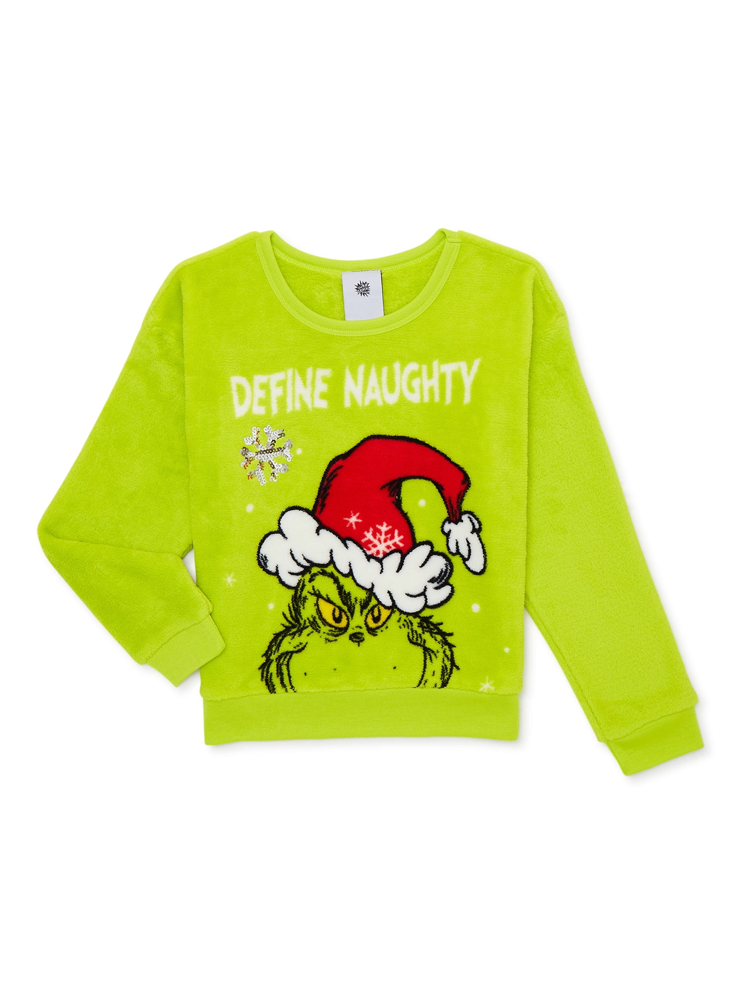 Dr. Seuss Grinch Girls Fleece Pullover Sweatshirt, Sizes 4-16