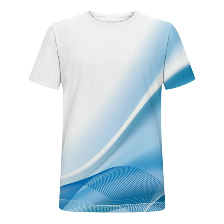 YYDGH 3D Shirts Print T Shirt for Mens Printed Tshirt Graphic Tees Short  Sleeve Crewneck T-Shirts with Designs Streetwear(1#Sky Blue,3XL)