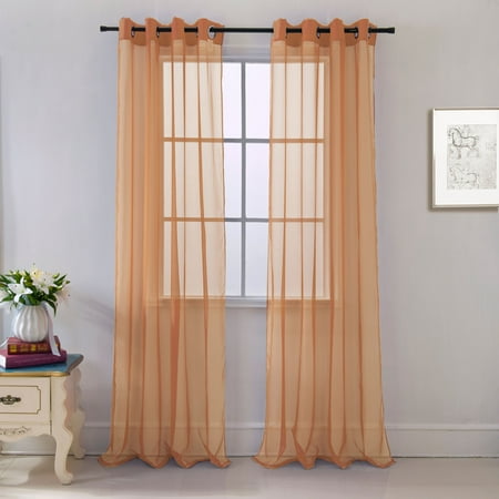 Cara Sheer Voile 54 X 84 In Grommet Curtain Panel Terracotta