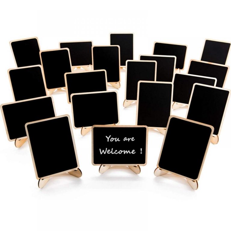Mini Chalkboard Signs, 20 Pack Framed Small Chalkboard Labels with Easel  Stand, Wooden Blackboard for Table Numbers, Food Signs, Wedding Signs,  Message Board, Place Cards and Event Decorations