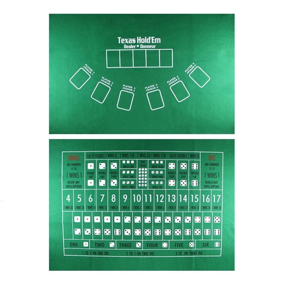 hejhncii Hold'em Tablecloth Flannel 21 Points Dice Table Mat Poker Game Entertainment