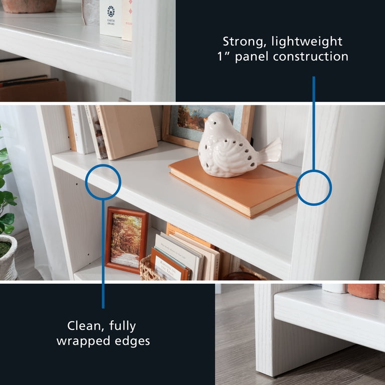 Mainstays Westley 3-Shelf Bookcase, White Grain photo 7