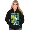 thumbnail image 3 of The Smurfs Cool Kanji Self Made Unisex Plus Size Zip Hoodie Brisco Brands 3X, 3 of 5