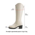 thumbnail image 4 of Wensltd Women's Mid Calf Boots Low Heel Winter Warm Slip Resistant Classic Boots White, 4 of 9
