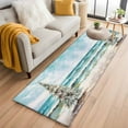 thumbnail image 2 of Coastal Christmas Tree Runner Rug 2x6 FT, Non Slip Hallway Carpet, Modern Oil Painting Beach Xmas Tree Washable Floor Carpet Throw Runner Carpet Long Rug for Entryway Kitchen Bedside Sliding Door, 2 of 9