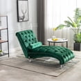thumbnail image 6 of Holaki Velvet Chaise Lounge Indoor,Button-Tufted Upholstered Chaise Lounge Chair Sleep Sofa Bed with Pillow for Bedroom Living Room Office, 6 of 19