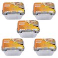 thumbnail image 1 of Boîte en Papier D\'Aluminium pour Emballage Alimentaire avec Couvercle, Contenant Jetable en Feuille d'Argent 300 ml - Ensemble de 50 Contenants à Repas en Aluminium, 1 of 1