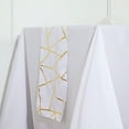 thumbnail image 6 of BalsaCircle 12" x 108" White Gold Geometric Polyester Table Runner Wedding Party Linens, 6 of 8