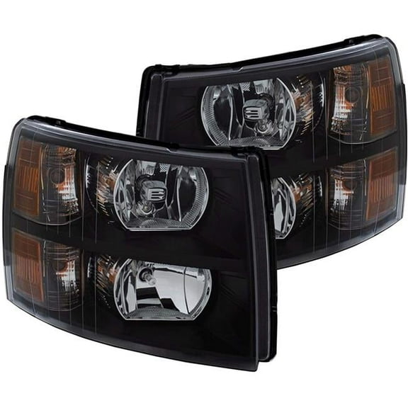 Black Crystal Headlights for 2007-2013 Silverado