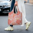 thumbnail image 5 of Xecao's Corals Canvas Tote Bag is a versatile choice for women, serving as a stylish beach bag, shopping bag,and reusable grocery bag., 5 of 5