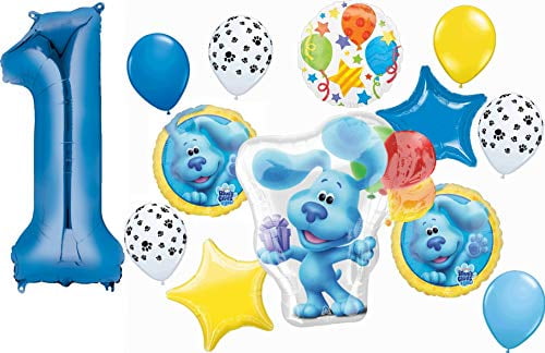 Blue's Clues Party Supplies BLUE 1st Birthday Balloon Bouquet Decorations