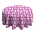 thumbnail image 4 of Cute Cartoon Poodle Dogs Round Tablecloth 60"x60",Wrinkle Wipeable Table Cloth for Kitchen Dining Room Picnic Patio Party, 4 of 6