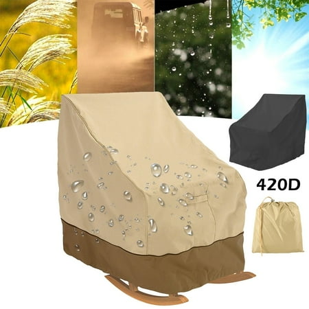 Outdoor Rocking Couch 420D/210D Outdoor Furniture Cover Rocking Chair Cover Waterproof Garden Sofa Protection Set Patio Dustproof Cover ()