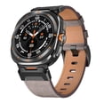 thumbnail image 3 of Leather Band Strap Replacement for Samsung Galaxy Watch Ultra, Rugged Exquisite Leather Business Bands Stainless Steel Buckle Wristband for Galaxy Watch Ultra 47mm Smartwatch, 3 of 11