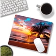thumbnail image 3 of Mouse Pad, Sunset Beach Mouse Pad, Square Mouse Mat Waterproof Computer Mousepad Non-Slip Rubber Base Mouse Pads for Office Laptop, 3 of 5