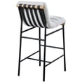 thumbnail image 3 of Maklaine Contemporary Rich Cream Finish Boucle Fabric Bar Stool, 3 of 7