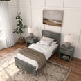 thumbnail image 5 of Plank+Beam Farmhouse Twin Bed Frame with Headboard, Solid Wood Platform Bed, Driftwood, 5 of 8