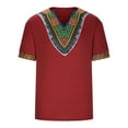thumbnail image 4 of Mens Shirts Summer Men's Casual Ethnic Style Printed Short-sleeved T-shirt Bottom Shirt Top/shirt Blouses, 4 of 7