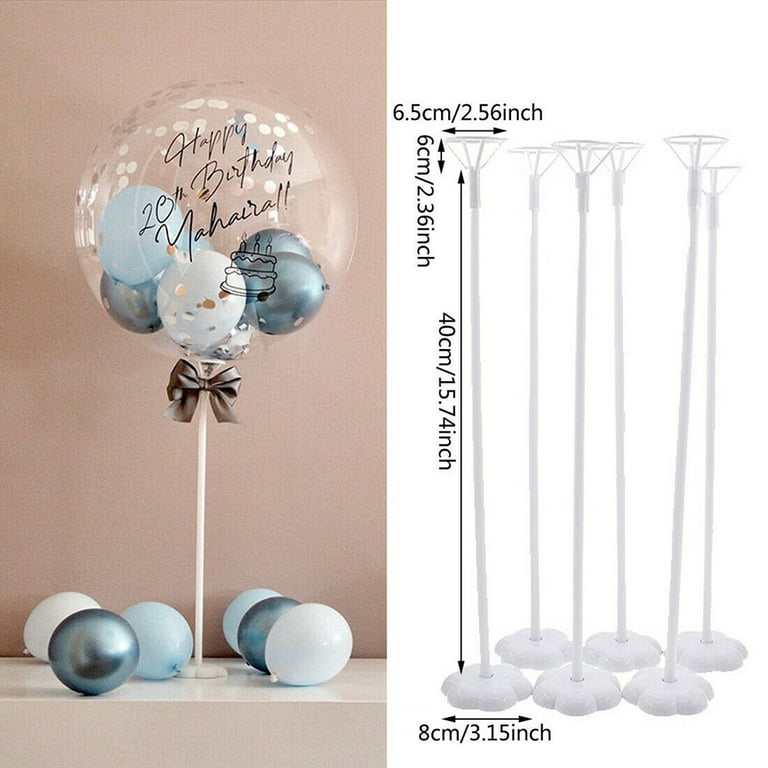 6 Sets Balloon Stand Kit, Balloon Sticks with Base for Table