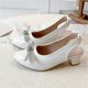 thumbnail image 5 of Sandalias de Tacón Alto para las Mujeres Punteado Strass Arco Estilo Verano Zapatos de Rendimiento para las Mujeres de la Escuela Secundaria Y los Niños, 5 of 7