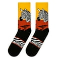 thumbnail image 5 of Cool Socks, Wild African Safari, Jungle Animal Designs, Fun Socks for Men, Zebra, 5 of 6