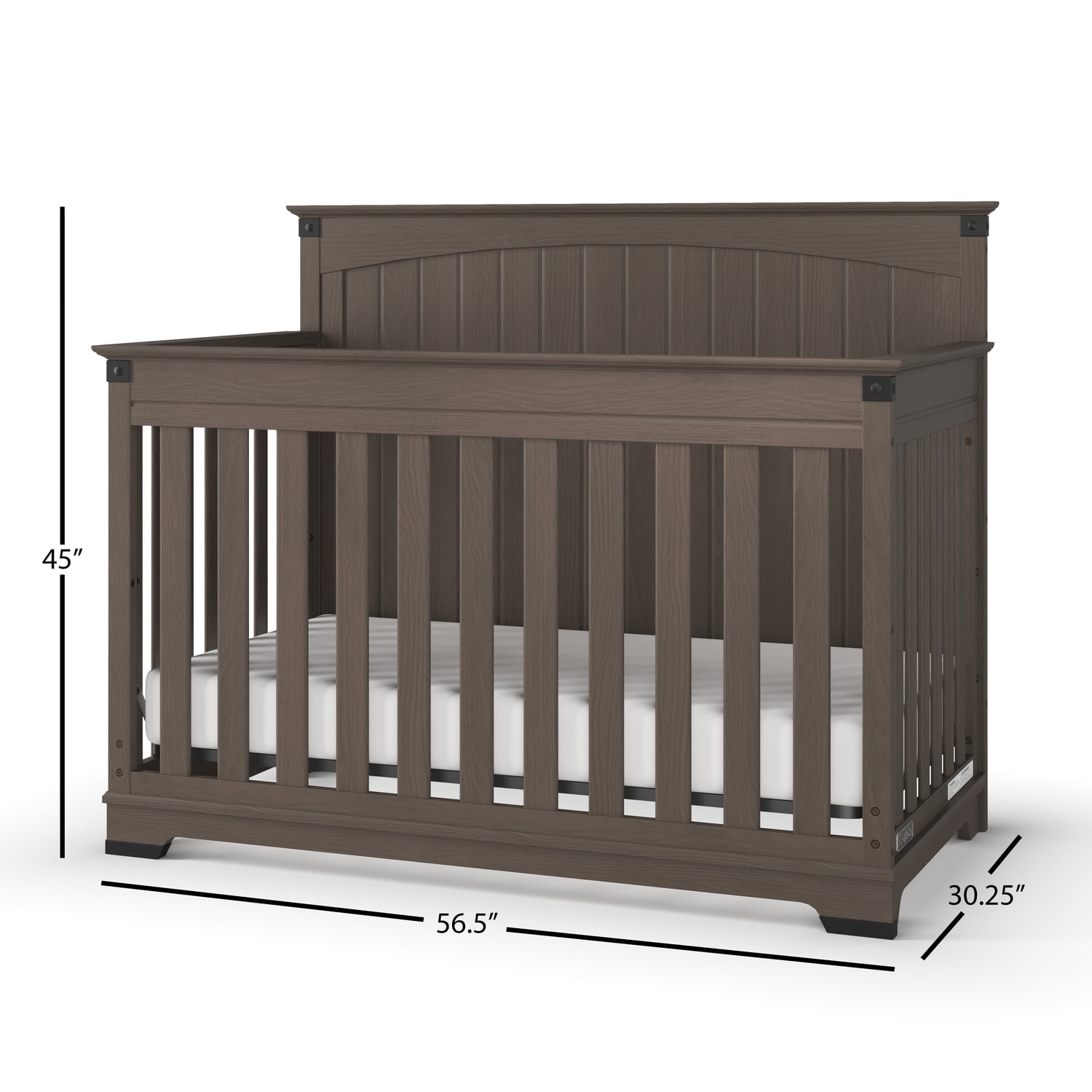 Child Craft Redmond Full Panel 4-in-1 Convertible Crib, Dapper Gray