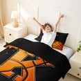 thumbnail image 3 of Castle Fairy Orange Basketball Initial K Twin Duvet Cover, Abstract Watercolor Splash Twin Bedding, Black Orange,Black Reversible,2pcs,1 Duvet Cover and 1 Pillowcase, 3 of 6