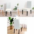 thumbnail image 2 of Pastel Dining Chair Cover Set of 4 Stretch Protectors Slipcover, Rainbow Candy Color Geometric Stripes Spandex Kitchen Chair Seat Back Cushion Slip Cover for Dining Room, Party, Hotel, Ceremony, 2 of 6