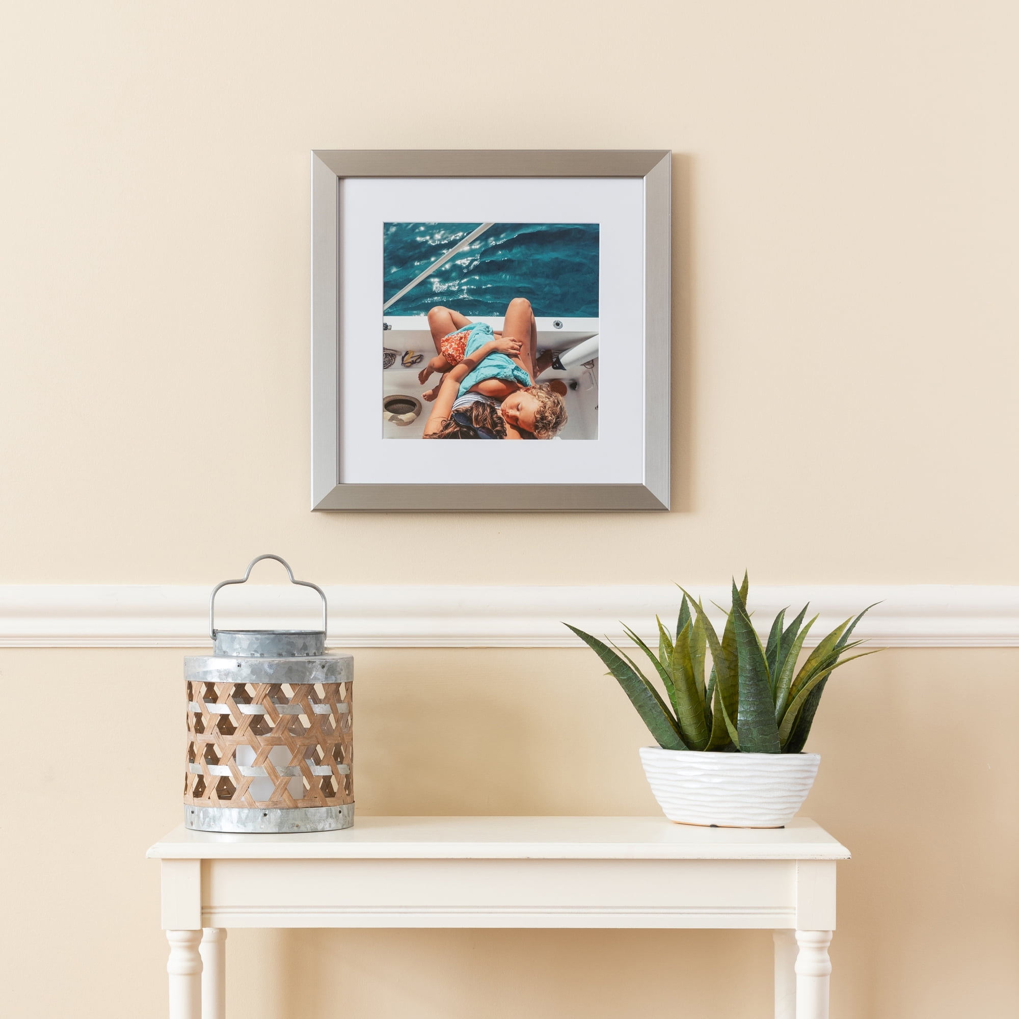 ArtToFrames 10x12 inch Stainless Steel Picture Frame, Silver MDF Poster Frame (3882)