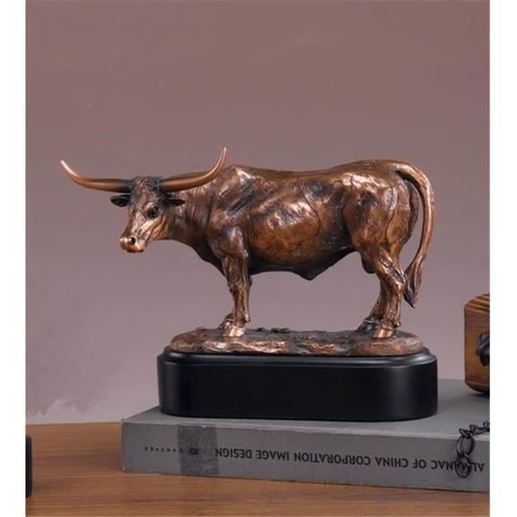 Marian Imports F Texas Longhorn Bronze Plated Resin Sculpture