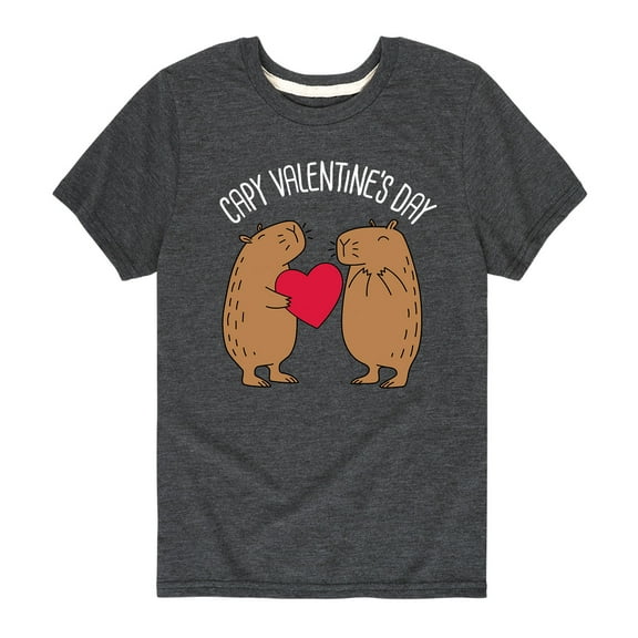 Instant Message - Capybara Valentine  - Toddler And Youth Short Sleeve Graphic T-Shirt