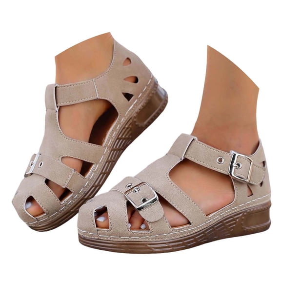 Wedges Sandals with Arch Support for Woman Navy Relaxed Fit Lightweight Wide Toe Box High Heel Womens Slippers Size 9 Dressy Summer Wedges for Women, Inspired By Espadrilles
