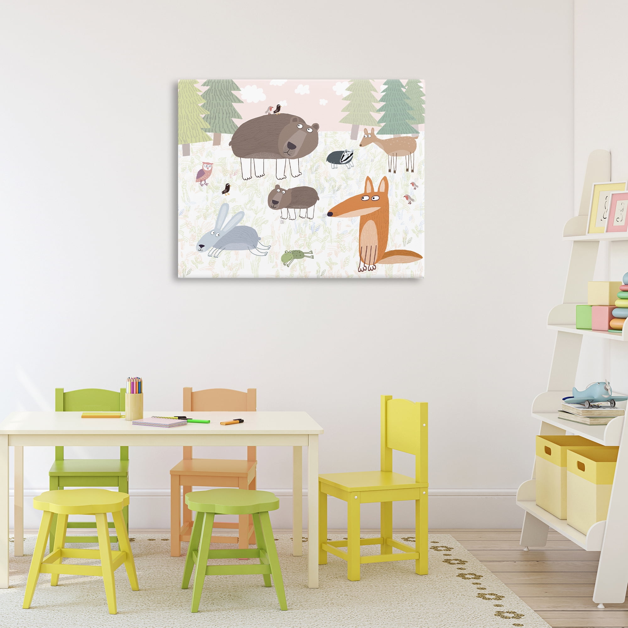 Stupell Industries Forest Animals Out and About Canvas Wall Art, design by Carla Daly