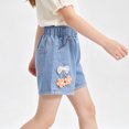 thumbnail image 4 of Girls Denim Shorts Elastic Waist Casual Jean Shorts with Cute Floral Embroidery Details Breathable Comfortable Bottoms for Summer Beach Vacation Holiday and Daily Wear Kids Clothes, 4 of 8
