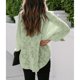 thumbnail image 4 of Camisa de mujer transparente de manga larga con cuello vuelto y botones, blusa informal de Color puro para mujer para el trabajo diario, verde M, 4 of 6