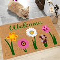 thumbnail image 3 of Welcome Floral Coir Doormat for Indoor Outdoor the Outdoor Mat for Entryway Outside Yard Home Decoration, 3 of 6