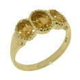 thumbnail image 1 of LBG British Made 9k Yellow Gold Natural Citrine Womens Promise Ring - 33 size options - Size 7, 1 of 6