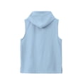 thumbnail image 6 of Men's Cotton Sleeveless Hoodie Tank Top, Breathable Casual Muscle Tank, Solid Color Crewneck Drawstring Closure, Soft Cotton Blend, Gym Workout Running Summer, | Zenithor,Light Blue XL, 6 of 6