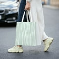 thumbnail image 6 of YFYANG Reusable Cotton Canvas Tote Shopping Bag, Green Line Design Washable Portable Grocery Bag for Daily Travel, 6 of 8