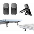 thumbnail image 1 of ZAGRENAO - 2 soportes plegables de aleación de zinc para portátil, con 2 ángulos ajustables, soporte invisible autoadhesivo para portátil y elevador de teclado para computadora (negro) CJA925-0084, 1 of 9