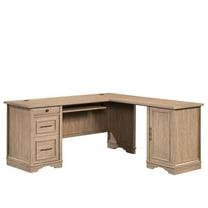 UrbanPro Modern Engineered Wood L-Desk in Brushed Oak Finish