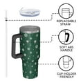 thumbnail image 4 of Green Christmas Snowflake Pattern Tumbler with Handle and Lid,40oz Double Wall Vacuum Insulated Tumbler,Cups Gift for Women and Men, 4 of 7