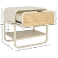 thumbnail image 3 of SAFAVIEH Yunis Contemporary 1 Drawer Nightstand,White/Natural Rattan, 3 of 14
