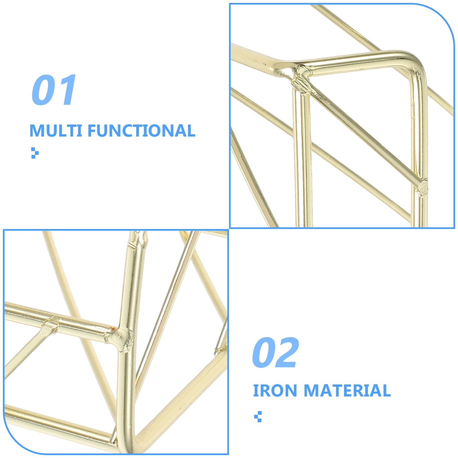 Gold Metal Desk Organizer Memo Notes and Sticky Notes Holder for Home and Organizing Accessories